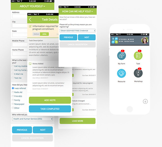 Mobile App Screens